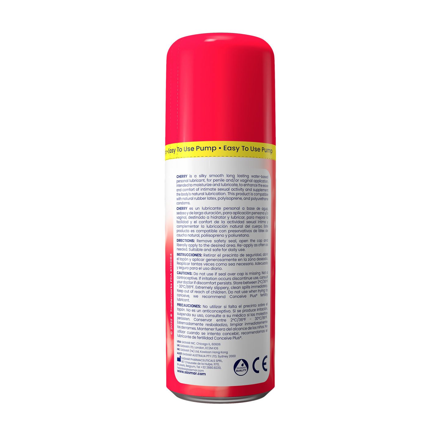 Sasmar Cherry Flavor Personal Lubricant