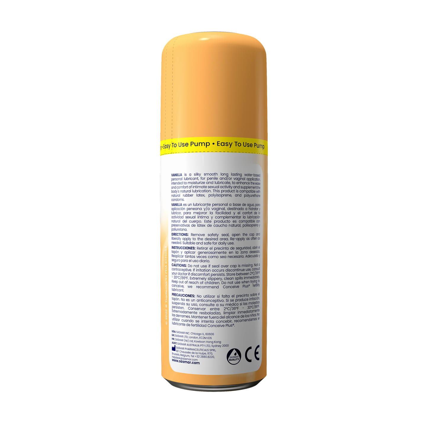 Sasmar Vanilla Flavor Personal Lubricant